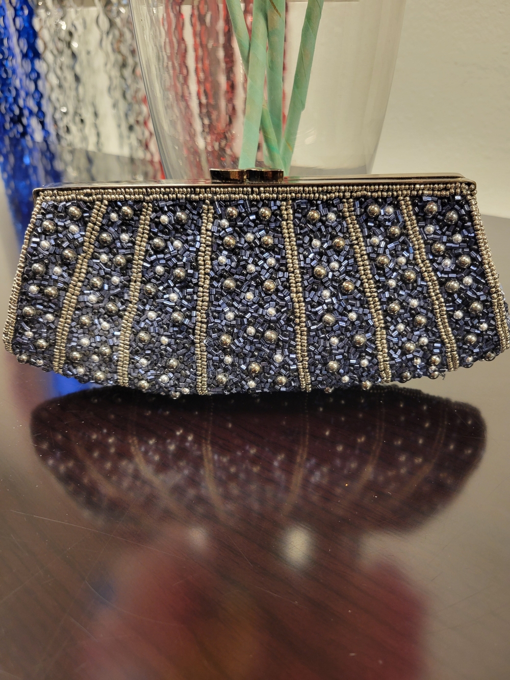 Glint Vintage-Style Beaded Clutch
